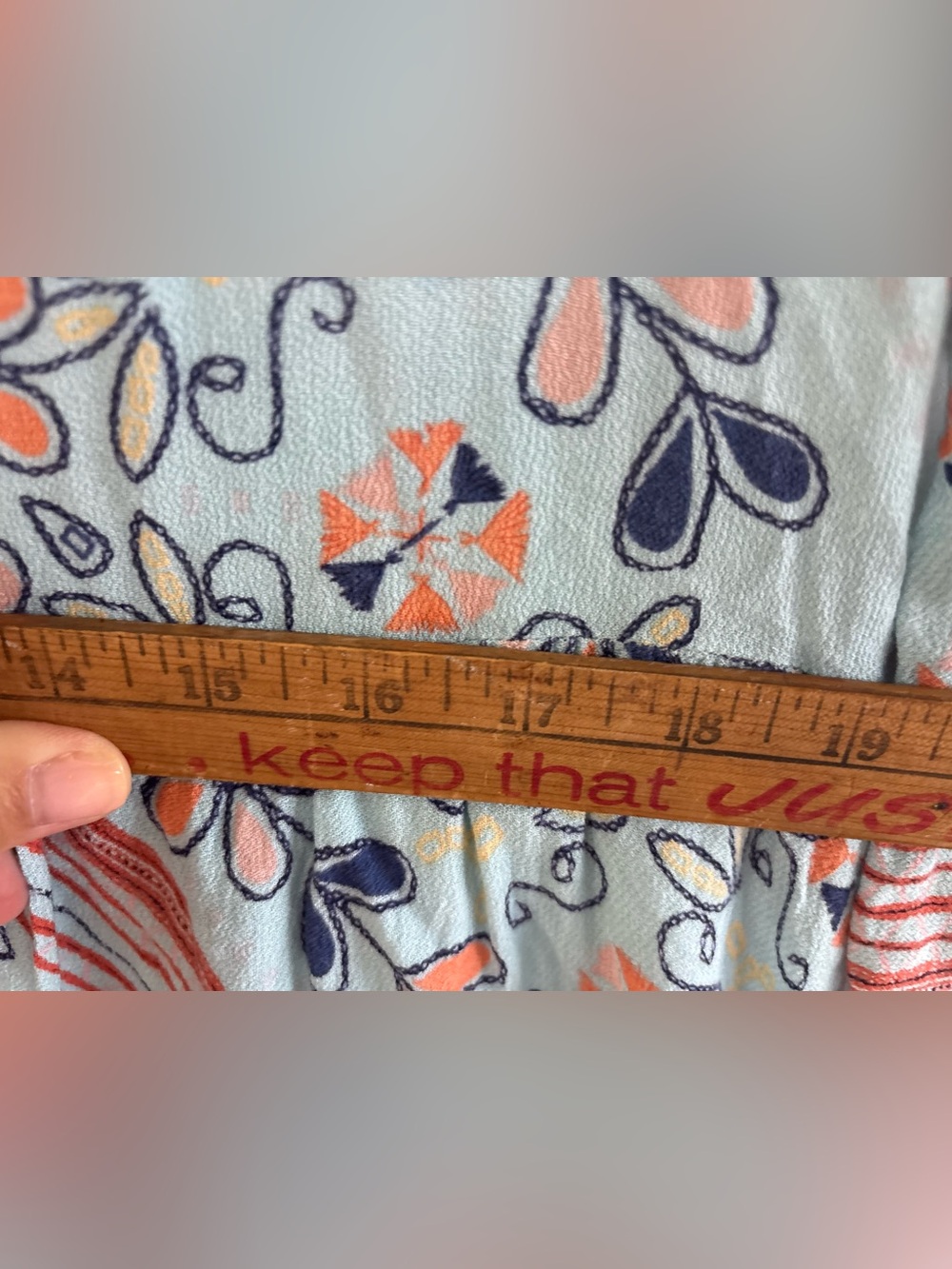Dalia Mint Blue-Green Dress Floral & Stripe Mixed Print Boho Tunic Mini Dress L - Picture 10 of 12
